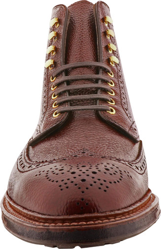Alden Shoes Men's Wing Tip Boot D9838HC Brown Scotch Grain - The