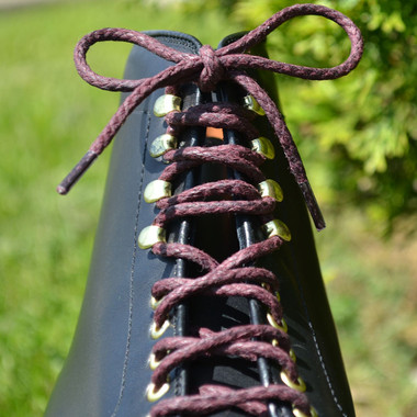 48 Round Braided Cord Waxed Boot Laces Sapphire