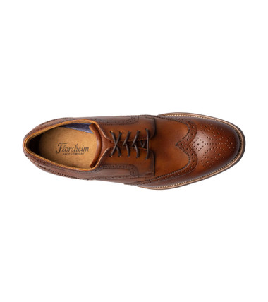 Florsheim Men's Rucci Wingtip Oxford 13383-221 Cognac - The Shoe Mart