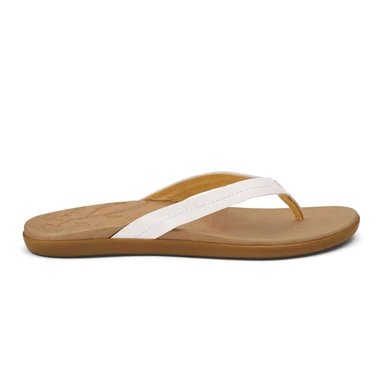 Olukai Women's HONU 20436-WBGS Bright White-Golden Sand - Main Image