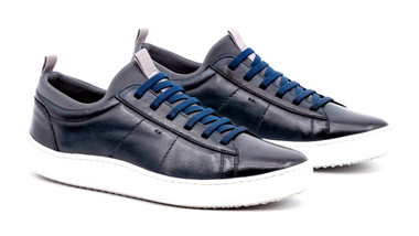 Martin Dingman Men's Leather Sneaker Navy Sheep Skin Leather - Main Image