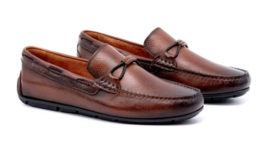 Martin Dingman Men's Braided Bit Loafer Bourbon Pebble Grain Leather - Main Image