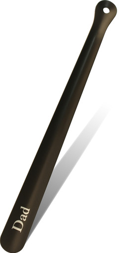 Metal Shoe Horn 16 in - Made in the USA - Classic Black-Silver Dad - Main Image