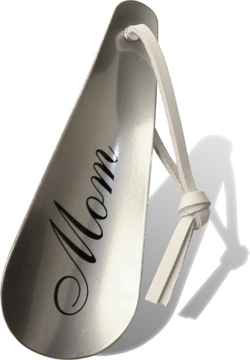 Metal Shoe Horn 4.5 in - Made in the USA - Silvertone-Black Mom - Main Image