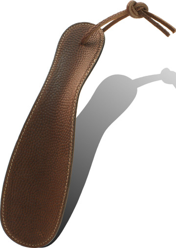 Leather Shoe Horn w Lace 8 in - Made in the USA - Football Leather - Main Image