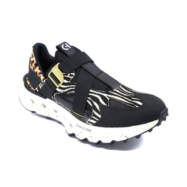 Cole Haan Men's C38457 - 5.ZERØGRAND Monk Strap Running Shoe Black/Safari Print/Ivory - Main Image