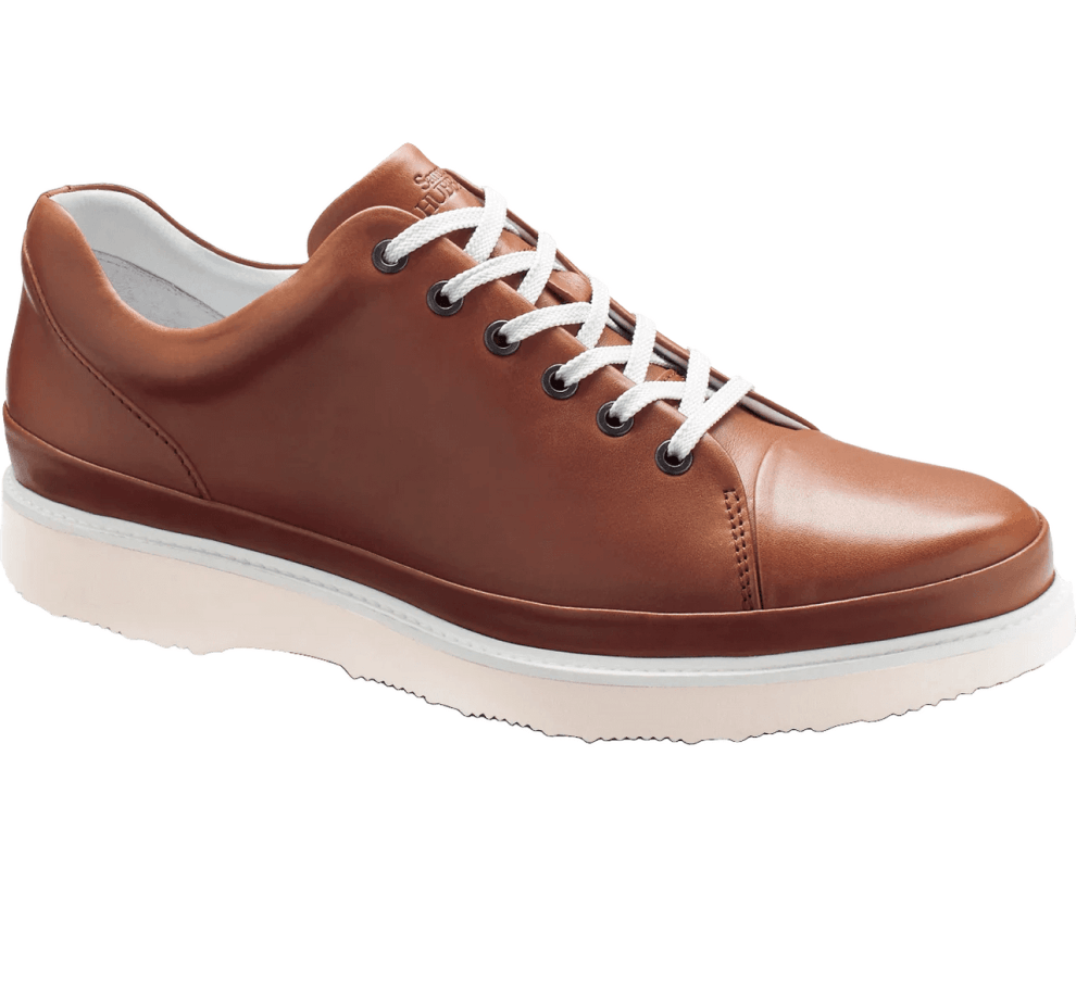 Samuel Hubbard brown leather sneaker with white laces and sole