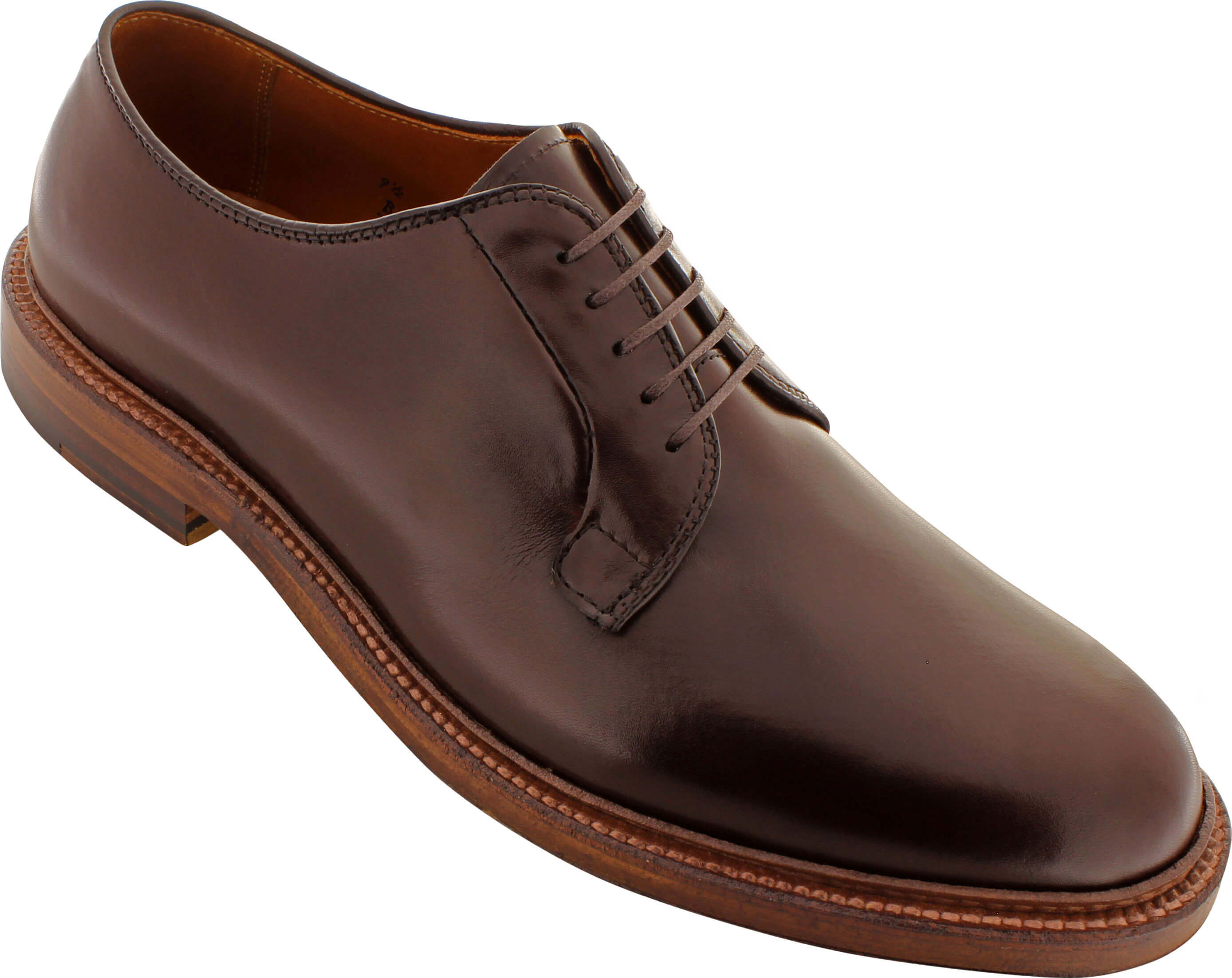 Alden Men's 99026 - Plain Toe Blucher - Dark Brown Smooth