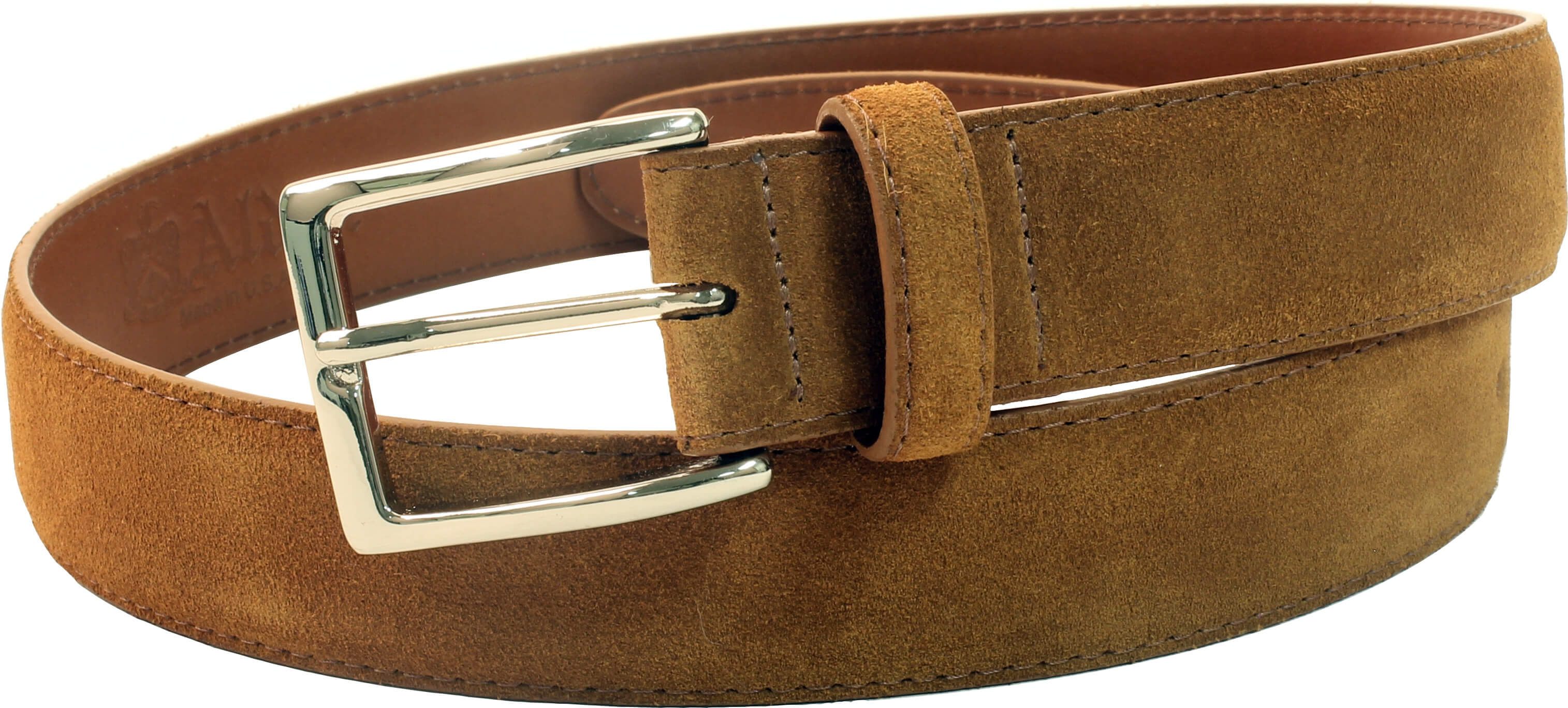tobacco suede belt Men's Leather 42" / 105 cm or one you already own. Vestigium Tobacco Genuine Suede &