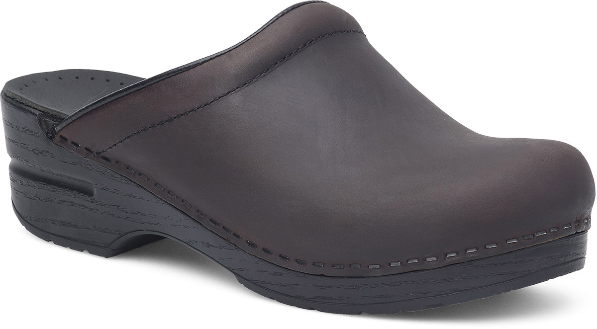 dansko oiled leather clogs