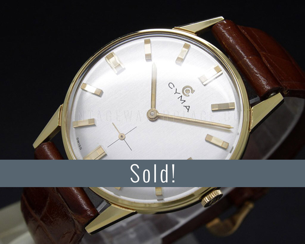 Cyma Dress Swiss mechanical vintage 1960s watch , yellow 