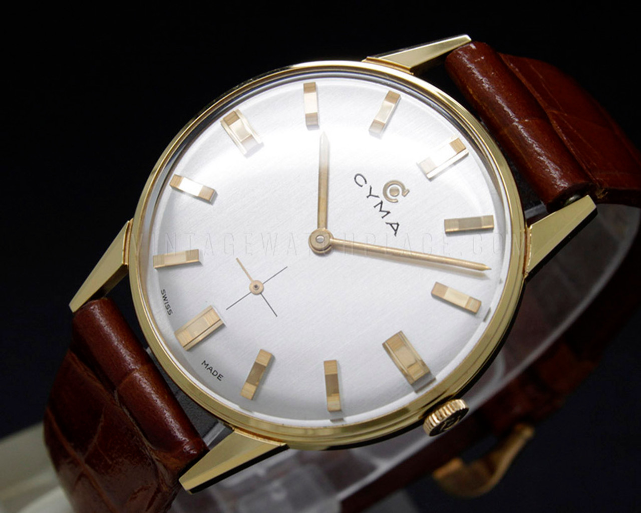 Cyma Dress Swiss mechanical vintage 1960s watch , yellow