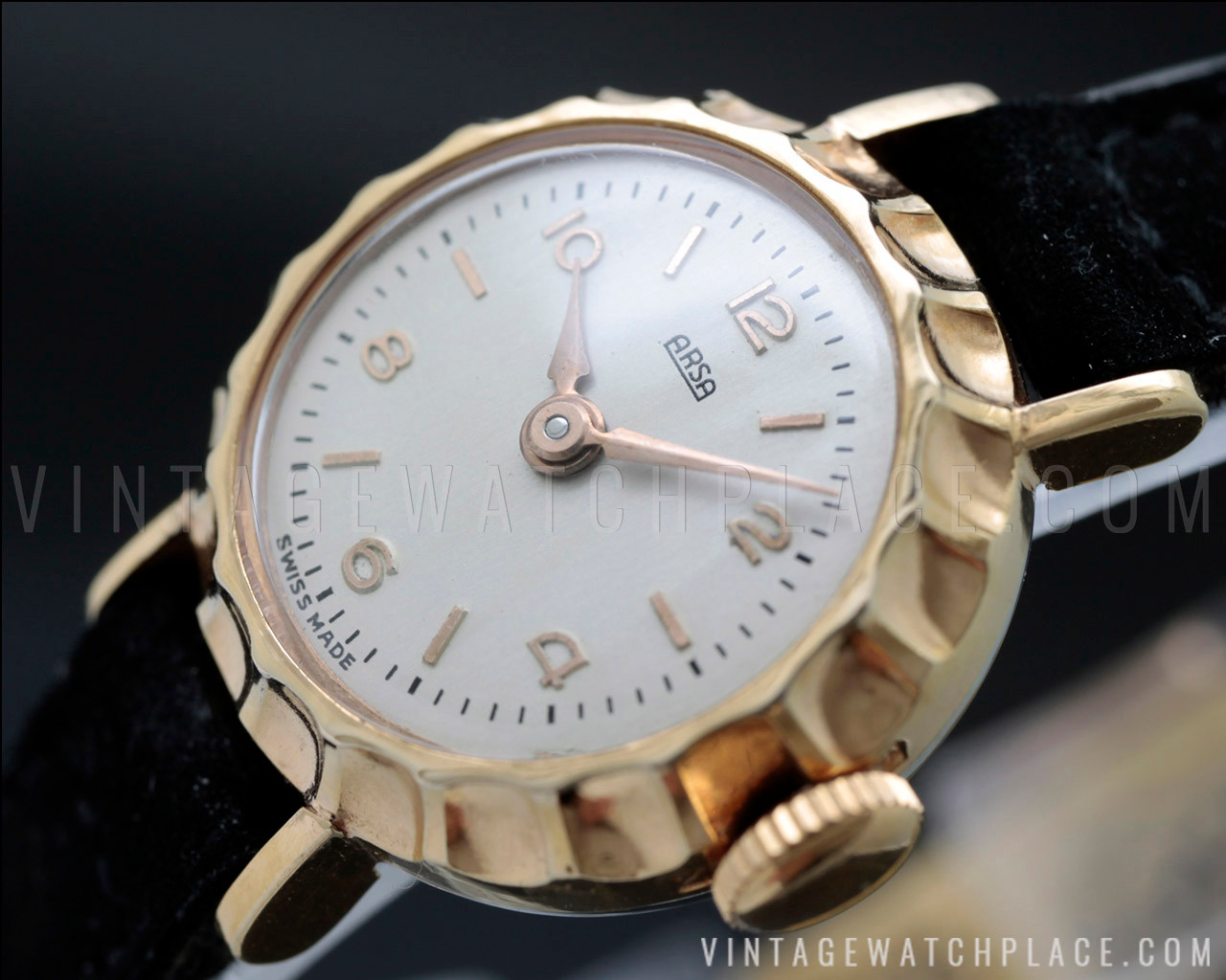 New Old Stock very rare 1940's ARSA (Auguste Reymond) Cocktail vintage  watch, superb condition!, AS 976 signed ARSA movement, with and impossible  to find original hang tag! and strap!, Swiss made, very