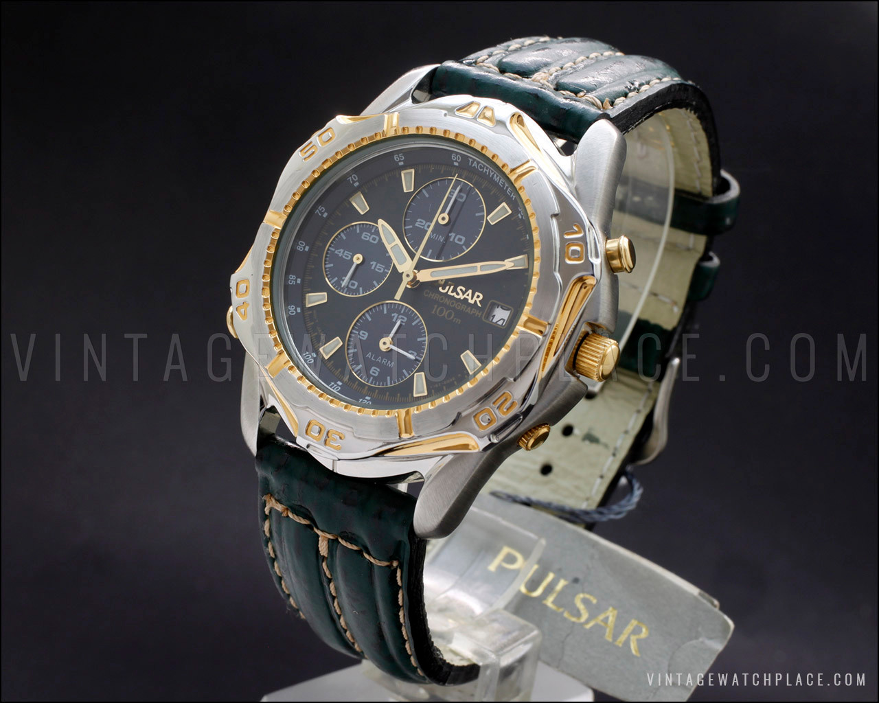 New Old Stock Pulsar by Seiko Chronograph vintage diver watch