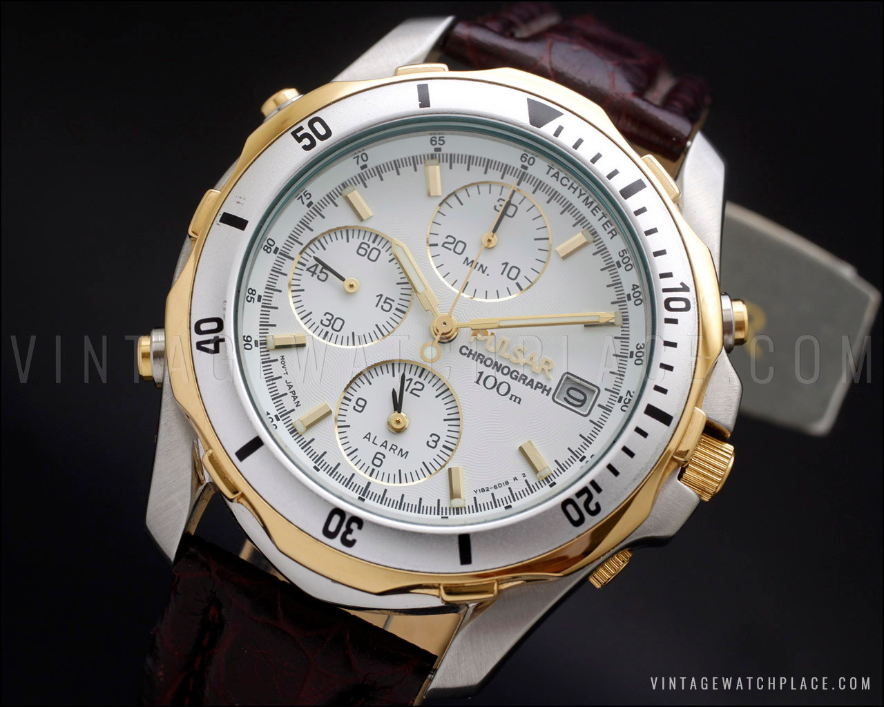 New Old Stock Pulsar by Seiko Chronograph vintage diver watch