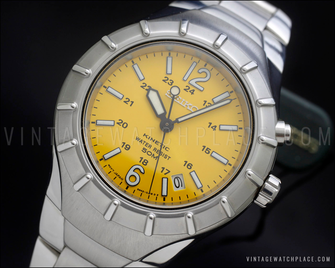 New Old Stock 1997 SEIKO KINETIC 5M42-0F19 very rare, new