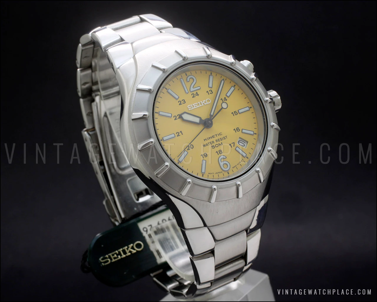 New Old Stock 1997 SEIKO KINETIC 5M42-0F19 very rare, new 