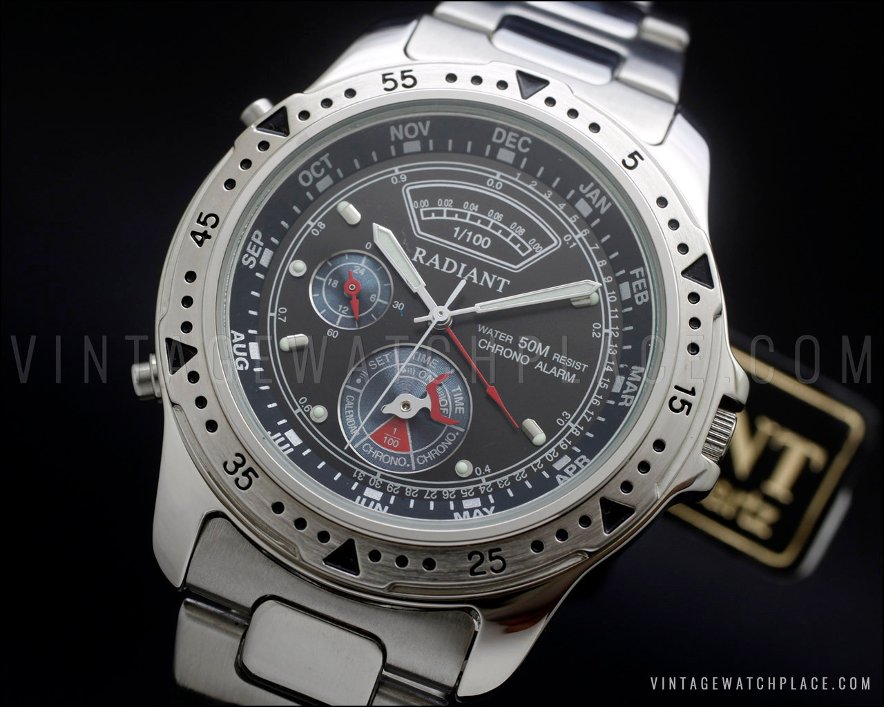 New Old Stock VERY RARE Radiant 1/100 retrograde Chronograph