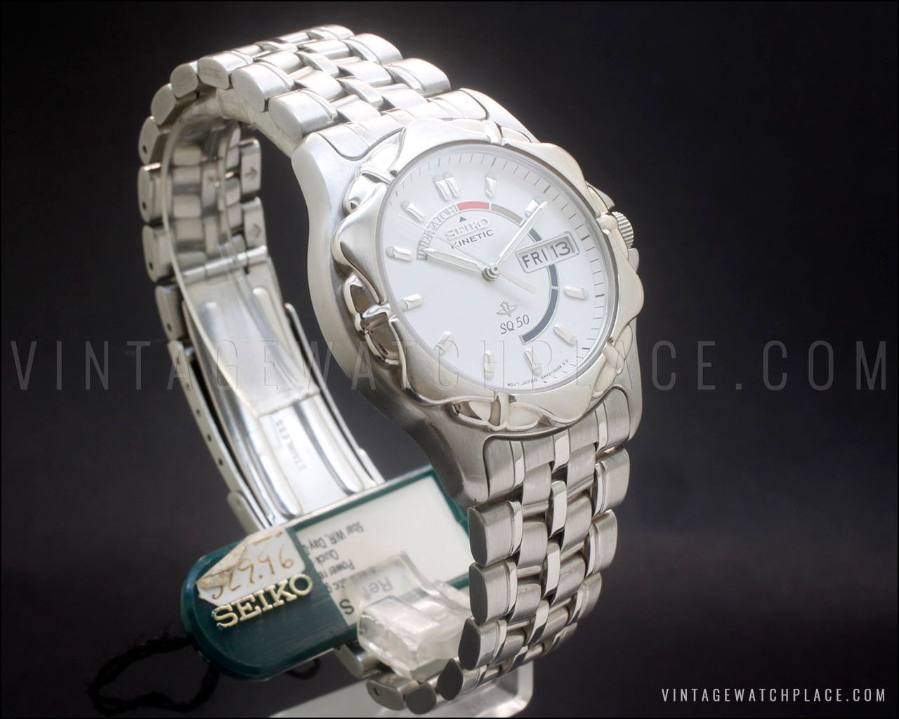 New Old Stock 1998 SEIKO SQ50 KINETIC 5M43-0A50, new capacitor