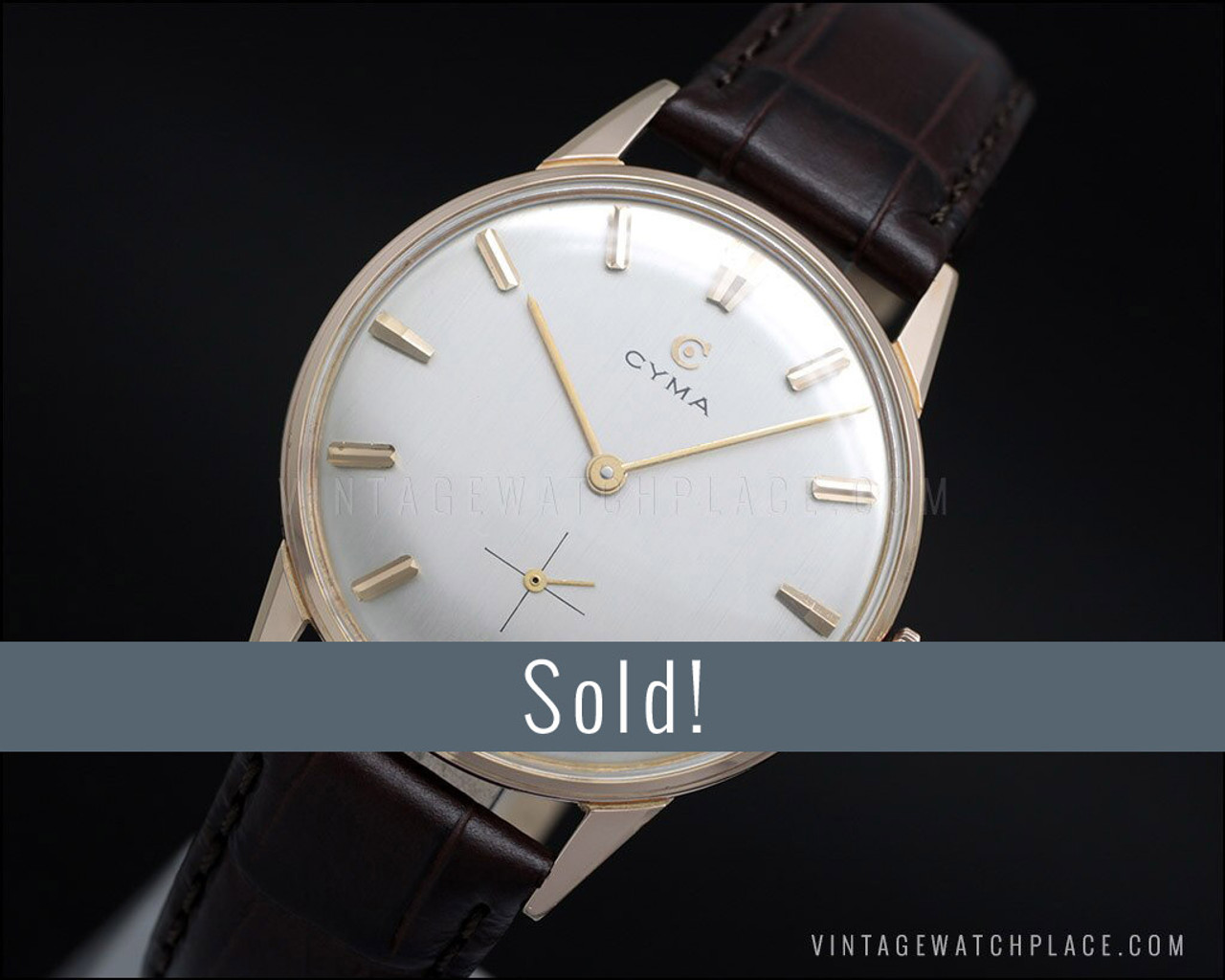 Cyma Dress Swiss mechanical vintage 1960s watch , Rose goldplated 701  movement