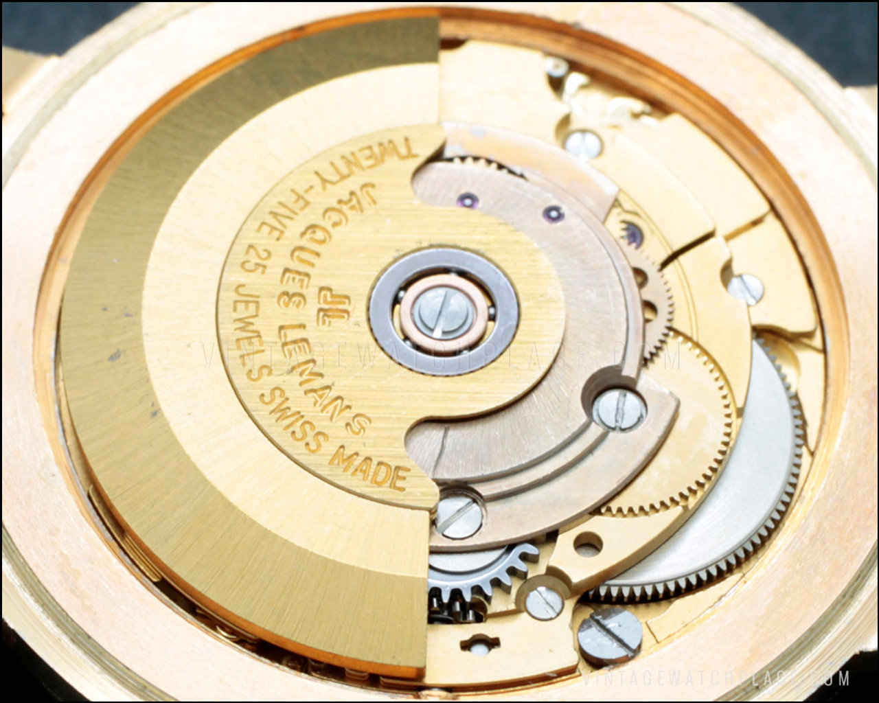 Swiss made Jacques Lemans Marriage mechanical vintage watch, See through  dial, ETA 2824-2 Hi Beat movement, golden dial, all gold plated