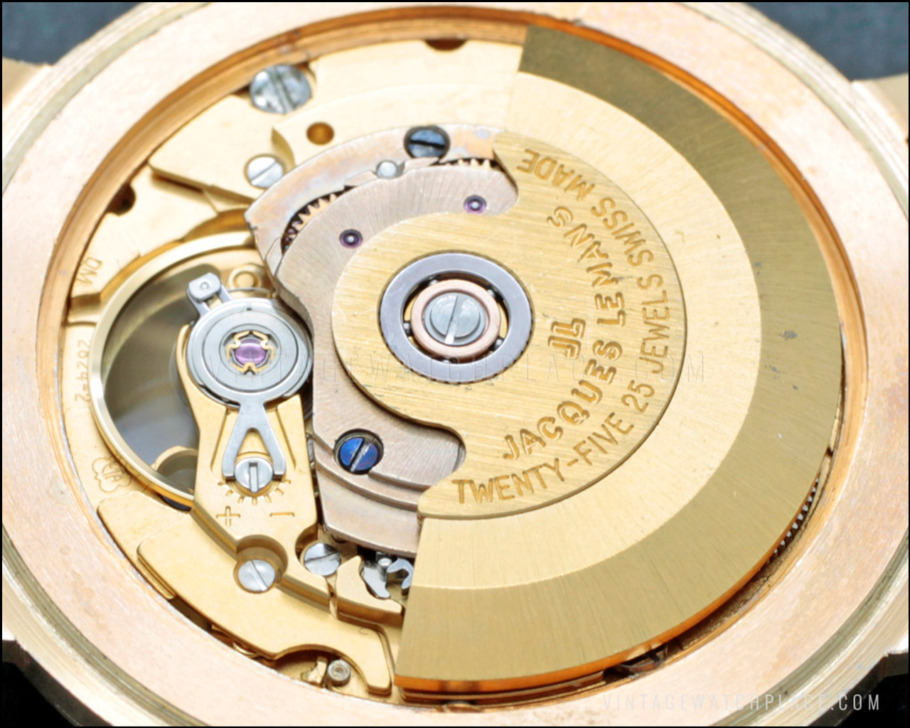 Swiss made Jacques dial, Marriage vintage Hi golden See 2824-2 watch, through ETA Beat mechanical dial, all plated Lemans gold movement