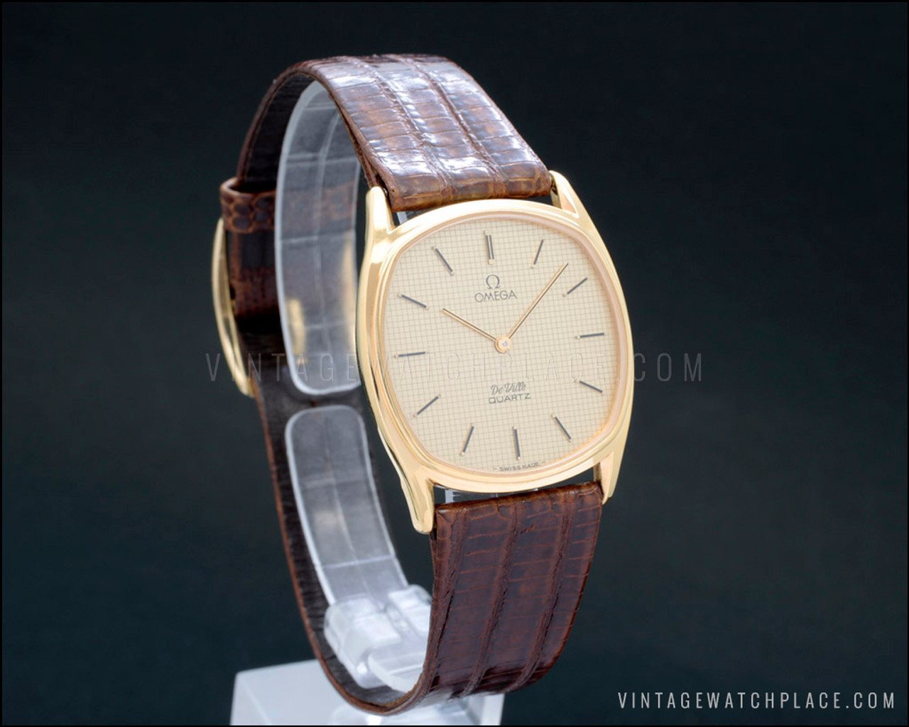 Omega De Ville New Old Stock, gold plated, Unisex vintage quartz