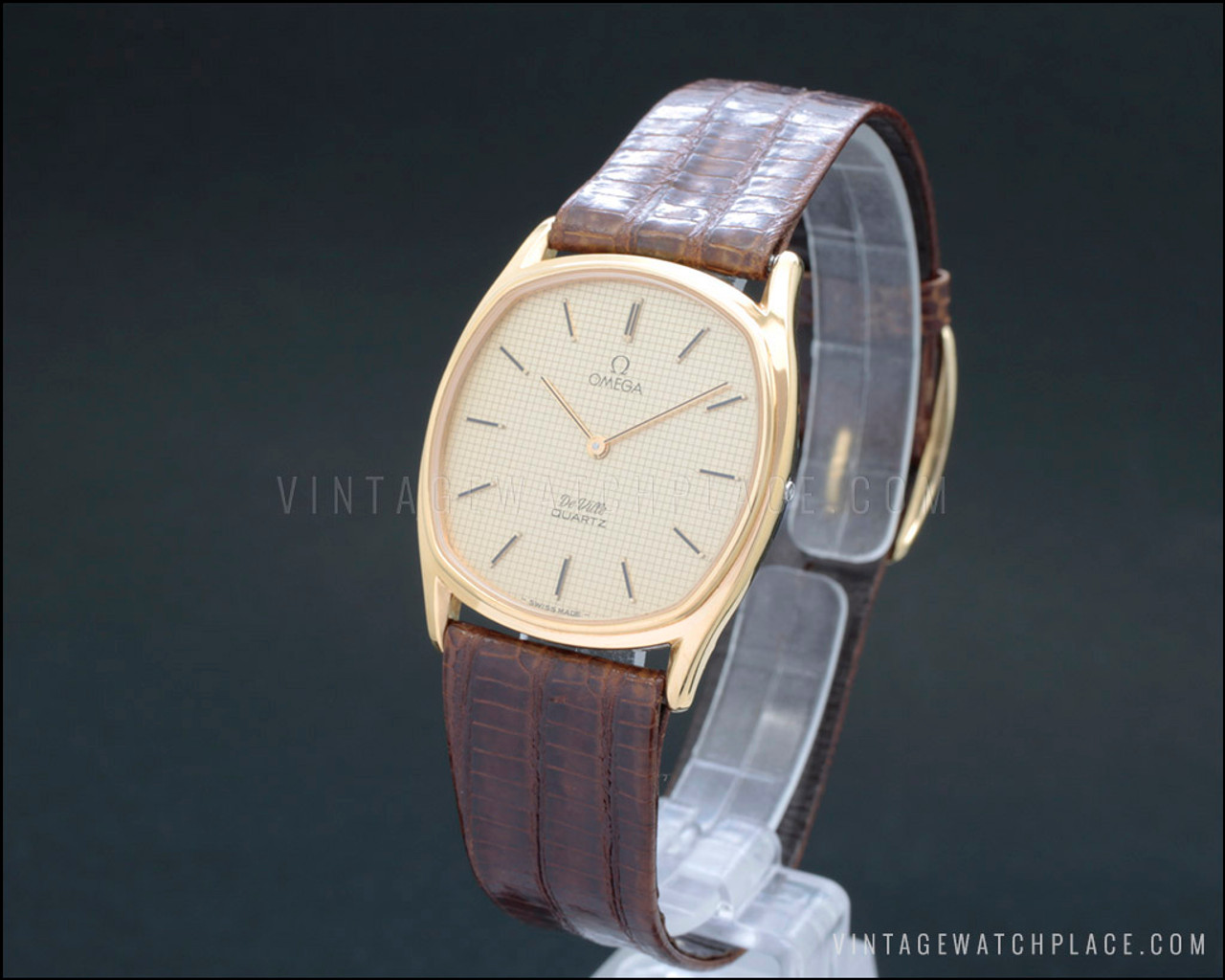 Omega De Ville New Old Stock, gold plated, Unisex vintage quartz