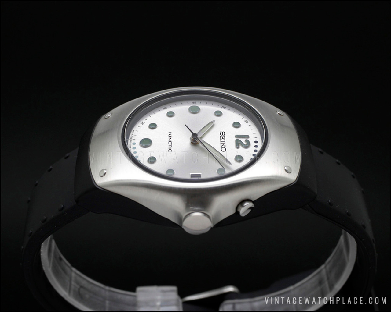 New Old Stock SEIKO ARCTURA KINETIC 5M42-0E49, original strap, new  capacitor, very scarce, vintage retro quartz watch NOS.