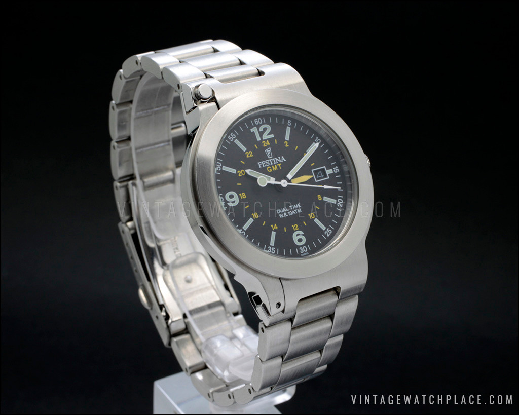 New Old Stock Very rare Festina GMT \u0026 chronograph 2 in 1 vintage watch,  NOS, 100% original, never used, very well finished, very rare!