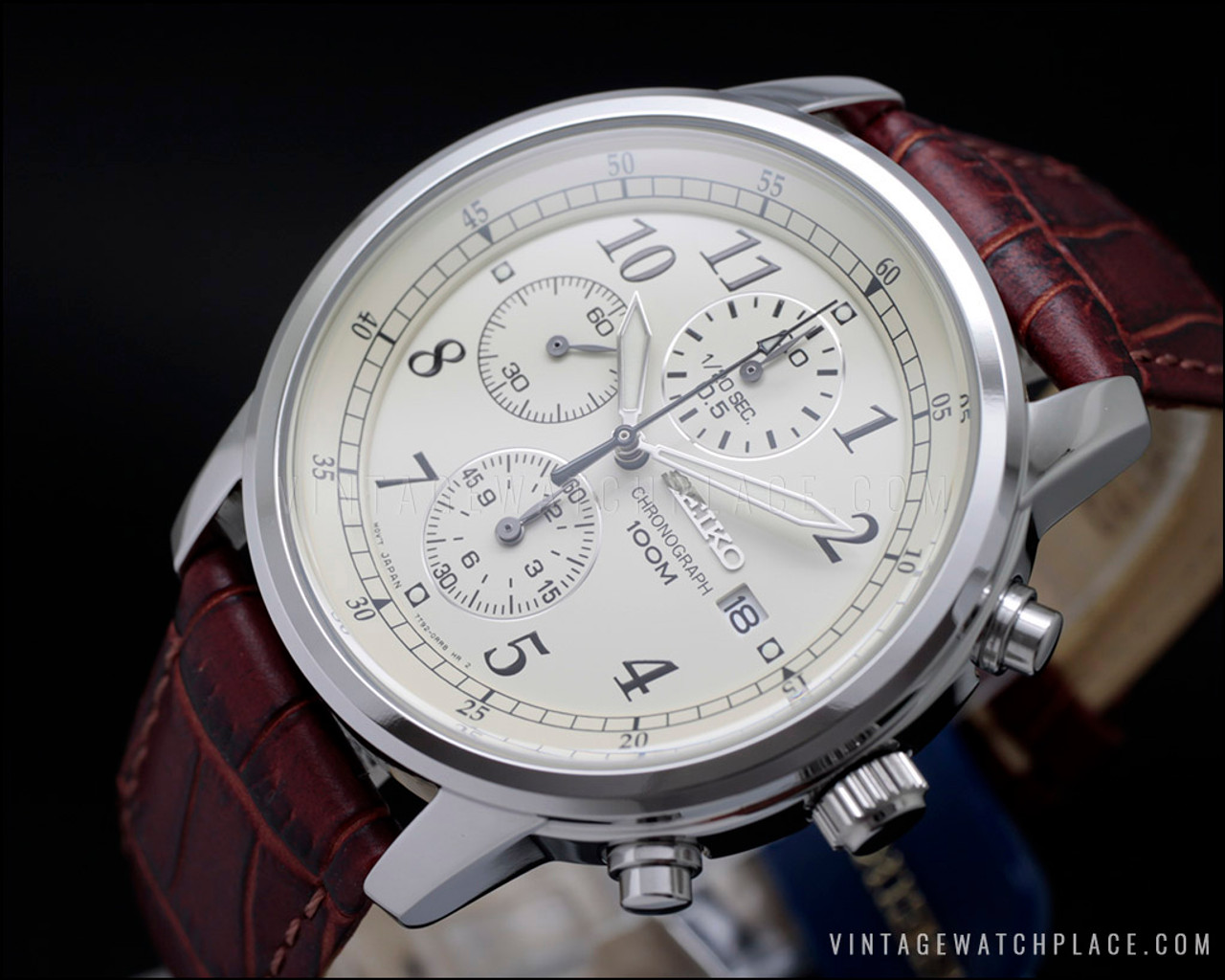 New Old Stock SEIKO CHRONOGRAPH tachymeter 7T92-0LT0 quartz watch NOS