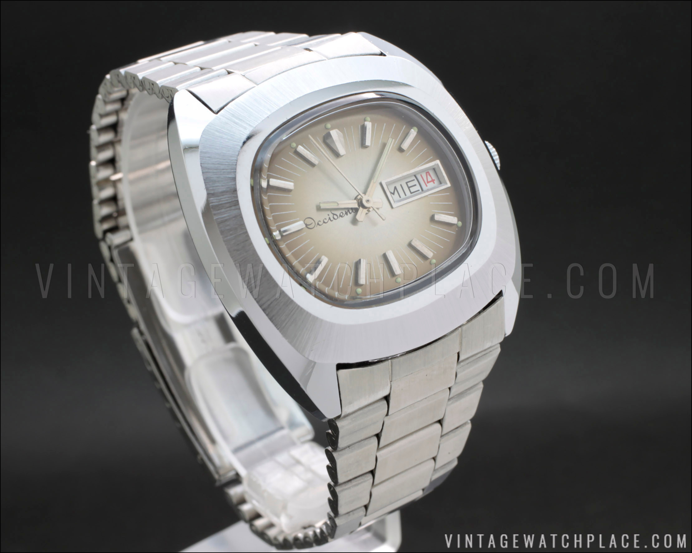 New Old Stock 1970's Occident tv shape automatic vintage watch, NOS, in ...