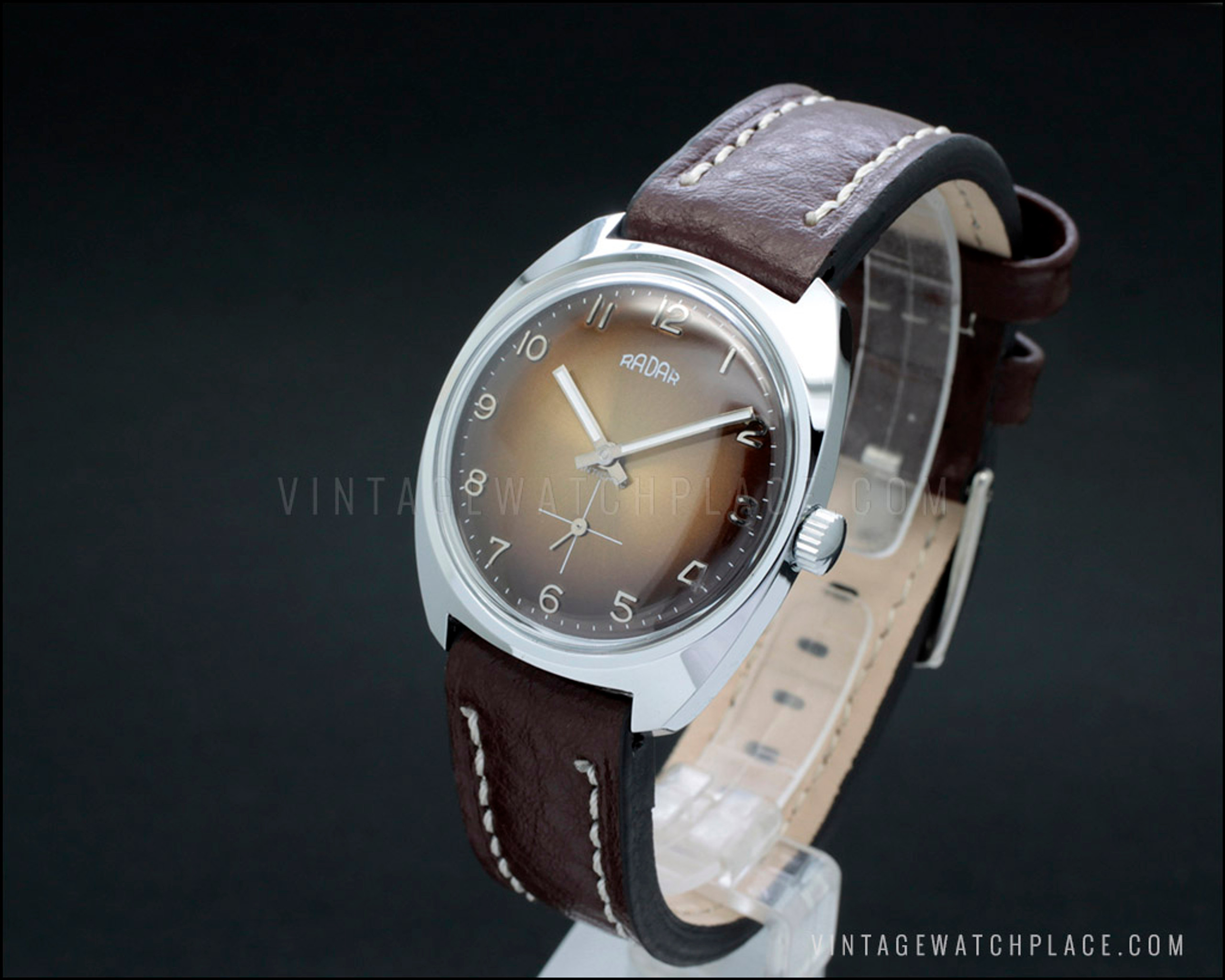 New Old Stock Radar mechanical vintage watch, brown dial, FE 233-60 ...