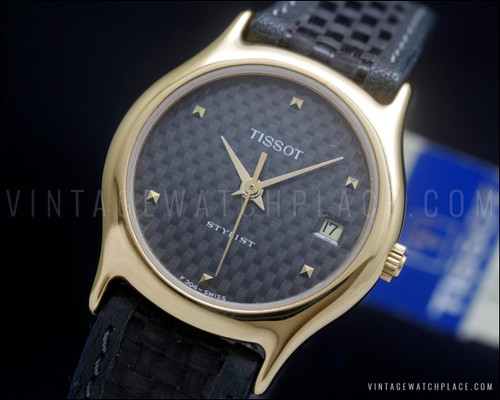 New Old Stock 80's Tissot Stylist Carbon Ladies vintage quartz watch NOS