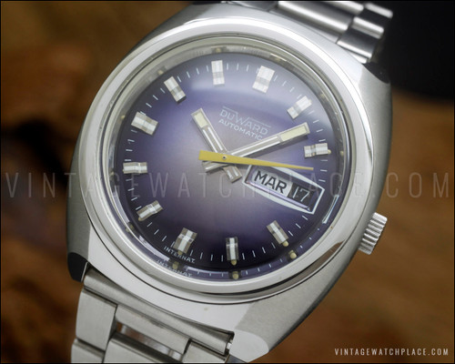 New Old Stock Duward automatic purple dial vintage NOS, ETA 2789