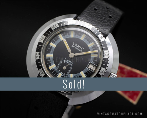 Rare NOS Verni Diver's mechanical vintage watch, new old stock