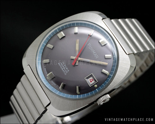 New Old Stock Puhman Automatic vintage watch, purple dial