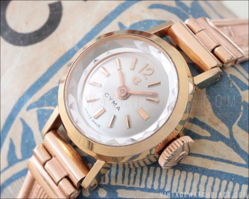 New Old Stock 1960's tiny Cyma cocktail vintage watch NOS