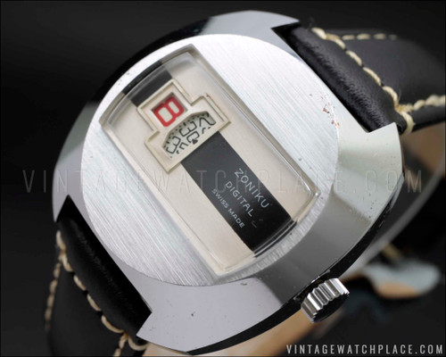 Near NOS Zoniku Digital Jump hour vintage mechanical watch