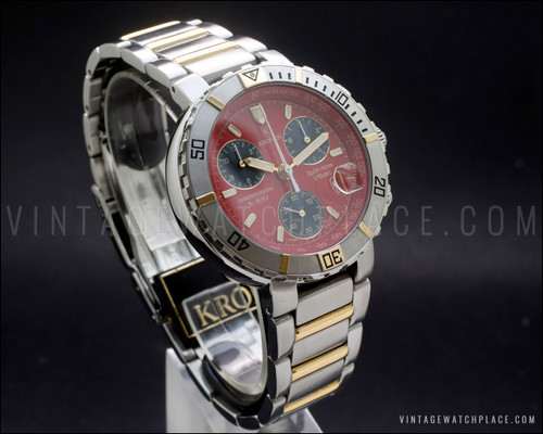 New Old Stock Kronos K100 chronograph Quartz vintage watch ref. 4.178.4 ...