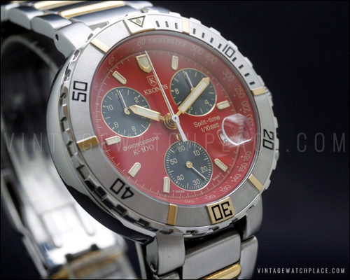 New Old Stock Kronos K100 chronograph Quartz vintage watch ref. 4.178.4 ...