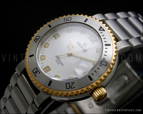 New Old Stock Diver's Kronos Kronojet 200 vintage watch, beautiful dial ...