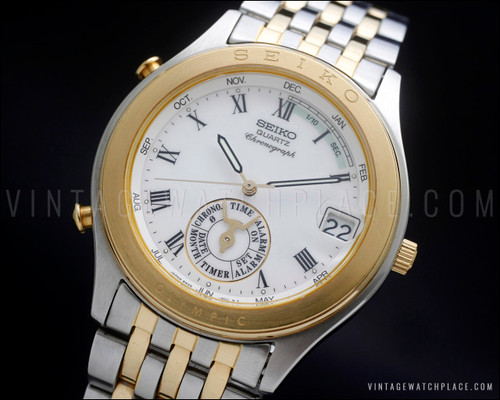 New Old Stock 1991 Extremely rare Seiko Olympic Chronograph 1/10 retrograde, NOS