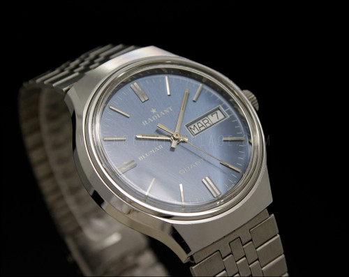 Montre Vintage Suisse Radiant Blumar FLATLINE 4734.W3 - Années 80 - Mouvement Quartz - Homme - Neuf Avec étiquettes