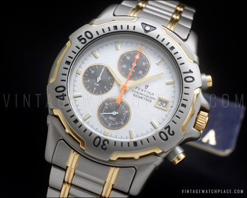 New Old Stock Festina Diver Titanium Chronograph vintage, NOS