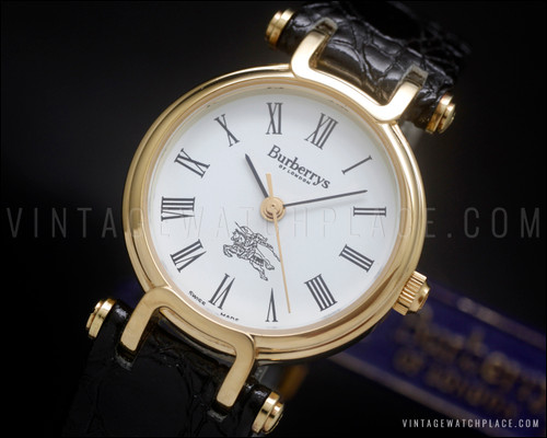 New Old Stock 90's Burberrys fancy lugs Ladies' quartz vintage watch, NOS