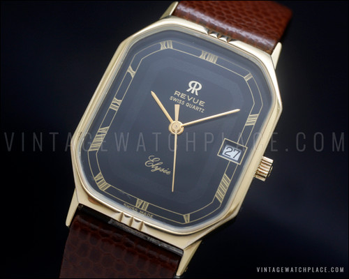 New Old Stock rare Revue dress quartz vintage watch NOS