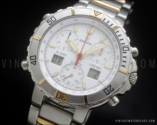 New Old Stock Kronos K100 chronograph Ana-Digi vintage watch NOS
