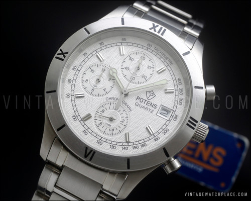 New Old Stock 90's Potens Chronograph vintage watch, NOS