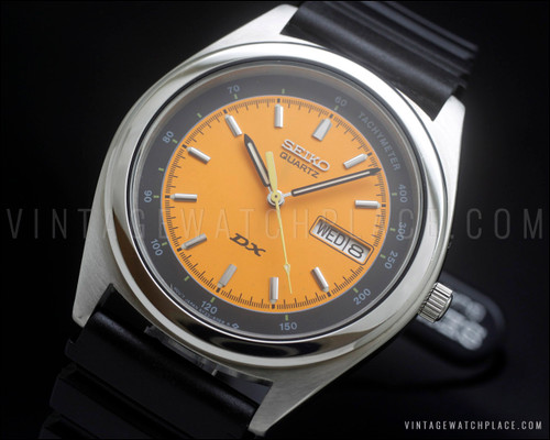 New Old Stock very rare Seiko DX orange dial vintage watch NOS